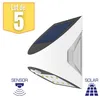 Image de Braytron - Lot de 5 appliques murales solaires à led 3W IP54 avec détecteur de mouvement