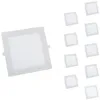 Image de Silamp - Spot led Extra Plat Carré 24W Blanc (Pack de 10) - Blanc Froid 6000K - 8000K