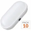 Image de Applique led Murale 20W Blanche Ovale IP65 (Pack de 10) - Blanc Froid 6000K - 8000K Silamp