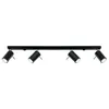 Image de Sollux - Plafonnier Spot Orientable Noir pour 4 Ampoules GU10 - silamp