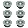 Image de Lot de 6 spots led solaires encastrables au sol - Ronds - Diamètre : 85 mm - Extérieur résistant au piétement - Façade en acier inoxydable - 6 lampes
