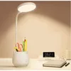 Image de Lampe de bureau pour dortoir de bureau à domicile, petite lampe de bureau led rechargeable avec support pour stylo/téléphone, petite lampe de bureau