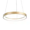 Image de Gea Luce - Krizia - Suspension led dimmable 50W - 2900lm, lumière chaude 3000K, anneau or brossé, diffuseur opale, d. 60 cm