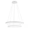 Image de Krizia - Suspension double led dimmable 88W - 6300lm, lumière chaude 3000K, anneaux blancs opaques, diffuseur opale, d. 60+80cm