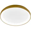 Image de Krizia - Plafonnier led dimmable 38W 3000K - Lumière chaude 3300lm, diffuseur opale, cadre doré, d.27 cm, design moderne
