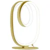 Image de Gea Luce - Diva - Lampe de table led dimmable - Aluminium doré brossé, diffuseur en silicone, lumière chaude 3000K, 17W