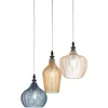 Image de Gea Luce - Cleofe - Suspension 3 lumières en verre transparent ambre, ocre et cobalt - 3XE27 max 3X60W, déco style vintage
