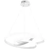 Image de Gea Luce - Diva - Suspension led dimmable 80W - en aluminium blanc satiné, lumière chaude 3000K, anneaux entrelacés d.85cm