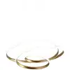 Image de Diva - Suspension led dimmable 80W - en aluminium doré brossé, lumière chaude 3000K, anneaux entrelacés d.85cm