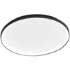 Image de Gea Luce - Krizia - Plafonnier led moderne dimmable 50W - 4100lm, lumière chaude 3000K, aluminium noir, diffuseur opale, d.45 cm