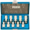 Image de Jeu de 10 clés douille mâle intérieur embout 1/2' torx T20-T70 Fervi 0622