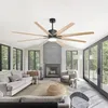 Image de Ventilateur de plafond XXL 193 cm avec LED intégré   moteur DC basse consommation, Contrôle vocal Alexa et App, 8 pales en bois véritable   Noir