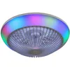 Image de Ventilateur de plafond LED RGB 38 cm avec télécommande App   7 pales transparentes silencieux, 3 couleurs + RVB, dimmable, minuterie   Blanc