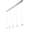 Image de Fabas Luce Lighting - Suspension Fabas Luce Dunk 5 lumières - led 40 w à intensité variable - Design linéaire en aluminium brossé