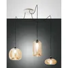 Image de Fabas Luce Lighting - Lustre suspendu Fiona led en métal et verre soufflé ambré 3496-47-125 Fabas Luce