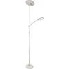 Image de Regina - Lampadaire LED blanc en métal H.180 cm Fabas Luce - 2 lumières de 36W et 12W avec LED intégrée 3000K
