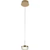 Image de Fabas Luce - Dunk - Suspension simple en laiton satiné de led 8W dimmable, design moderne
