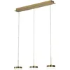 Image de Fabas Luce - Suspension Dunk 3 lumières - led 24 w dimmable - Laiton satiné Design linéaire
