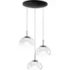 Image de Brena - Suspension Fabas Luce 3 lumières circulaire - led 30W dimmable - Rosace ronde transparente d.35cm