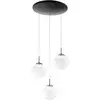 Image de Fabas - Ariel - Suspension circulaire Luce 3 lumières - led 21W dimmable - Rosace ronde transparente d.35cm