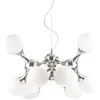Image de Ideal Lux - Nodi Bianco - Petit luminaire suspendu à 9 ampoules Molecular, chrome, E14