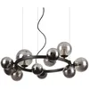Image de Ideal Lux - perlage Plafonnier rond à 11 lumières avec globe noir