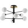Image de Ideal Lux - cosmopolitan Plafonnier globe à 8 ampoules, noir mat, laiton satiné