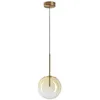 Image de Ideal Lux - equinoxe Plafonnier suspendu en forme de globe de 20 cm avec abat-jour en ambre