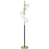 Image de Mauroferretti - Lampadaire en métal noir et doré Glamy 30 x 160 cm