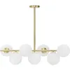 Image de Suspension moderne design en métal doré et globes en verre blanc Glamy 7
