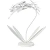 Image de Arti E Mestieri - Petite lampe de table Orchidea 38x20x57 cm en fer découpé au laser Design floral moderne Connexion E14 Fabriqué en Italie Blanc