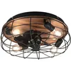 Image de Trondheim - ventilateur de plafond avec plafonnier noir et brun