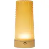 Image de Soffio Vase - Lampe de table led rechargeable IP65 avec fonction vase, variateur tactile, verre ambré et base dorée - Autonomie 10 h - Zafferano