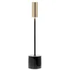 Image de Zafferano - Lampe de table tactile LED rechargeable Carolina à intensité variable - Noir brillant et laiton brossé