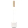 Image de Zafferano - Lampe de table tactile LED rechargeable Carolina à intensité variable - Blanc brillant et laiton brossé