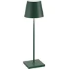 Image de Lampe de table LED Zafferano Poldina Pro Dark Green, rechargeable et dimmable, avec une autonomie allant jusqu'à 12 heures.