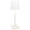 Image de Lampe de table LED Zafferano Poldina L Desk, blanche, rechargeable et dimmable, avec une autonomie allant jusqu'à 12 heures.