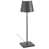 Image de Zafferano - Lampe de Table Poldina Gris Foncé avec cable 230V led Dimmable 11x38 cm Design Moderne en Aluminium