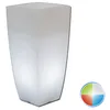 Image de Pot lumineux carré mod. Agave 33x33 cm h 70 avec led Multicolor avec Batterie Solaire