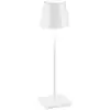 Image de Lampe de table LED Zafferano Poldina Pro blanche rechargeable dimmable autonomie jusqu'à 12 h IP65 usage extérieur