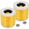 Image de Lot de 2 filtres à cartouche pour WD3 Premium WD2 WD3 WD3P WD3 MV2 MV3 Filtre WD3 Filtre de rechange pour aspirateur Kärcher 6.414-552.0/64145520