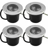 Image de 4 pack 3W IP65 Spot led Encastré Extérieur 270 Lumen Rond Led Terrasse Downlight Lampe D'éclairage De Jardin Extérieur, pour Jardin Chemin Cour