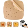 Image de 100 Papier Sulfurisé Air Fryer Perforé Papier Cuisson Air Fryer Jetable Antiadhésive Sans Huile Papier Parchemin Accessoires pour Friteuse Cuiseur à