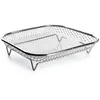 Image de Panier carré en acier inoxydable pour friteuse à air - 19,50 x 19,50 x 4,50 cm