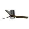 Image de Faro Barcelona - mini punt tub s Ventilateur avec lumière noir/bois foncé 33835-1TW