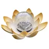 Image de Lampes solaires d'extérieur, globe en verre brisé, décoration lotus, lampes led en métal étanches pour terrasse, pelouse, allée, table, sol