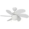Image de EDM - Ventilateur de plafond modèle aral white puissance : 50w pales : ø76cm .