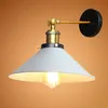 Image de Applique Murale Vintage Industrielle E27 Lampe de Plafond en Métal Plafonnier en Forme Chapeau Réglable pour Salon Couloir Bar 22cm Blanc