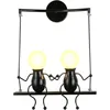 Image de Wottes - Applique Murale Industrielle Créatif Lampe en Métal E27 pour Bar Café Restaurant Chambre l'enfants Noir