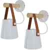Image de Moderne Applique Murale E27 Edison Loft Lampe Industrielle Métal Luminaires pour Chambre Salon Café Bar Blanc 2PCS